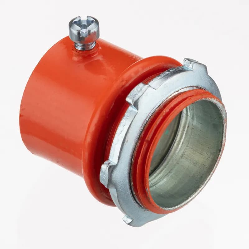 EMT Connectors, Color-Coded, Steel, Orange, Size 1"