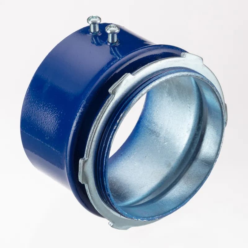 EMT Connectors, Color-Coded, Steel, Blue, Size 3-1/2"