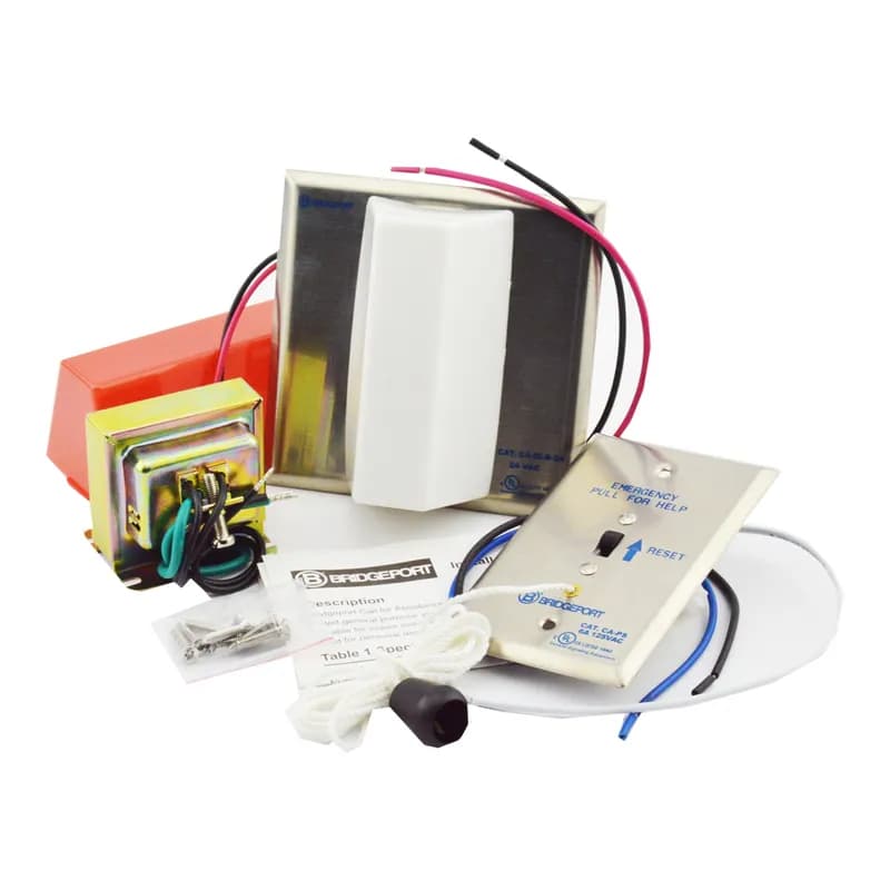 Call for Assistance 24 VAC Dome Light with Buzzer, Red and White Lens, Activation Switch and Transformer