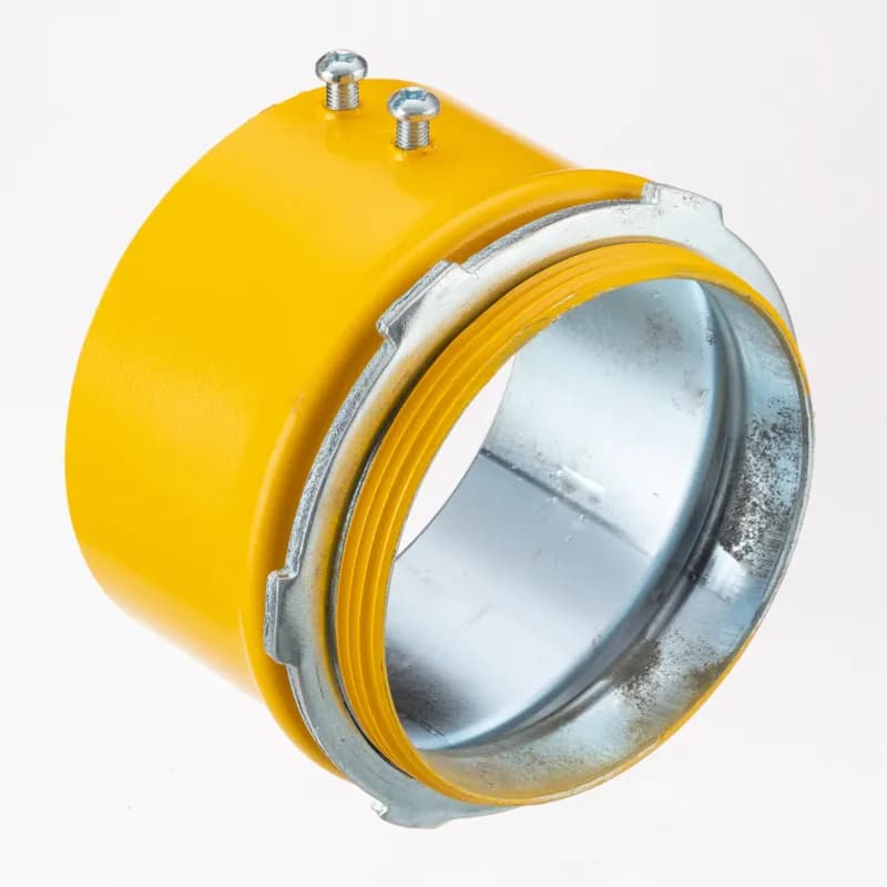 EMT Connectors, Color-Coded, Steel, Yellow, Size 2"