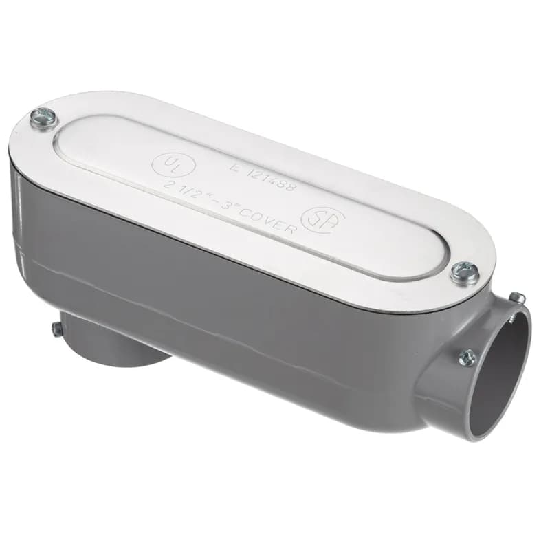 NSI Industries LB-37CG - EMT Conduit Body, Type LB, Set Screw, Aluminum, Size 2-1/2 Inch w/Cover and Gasket