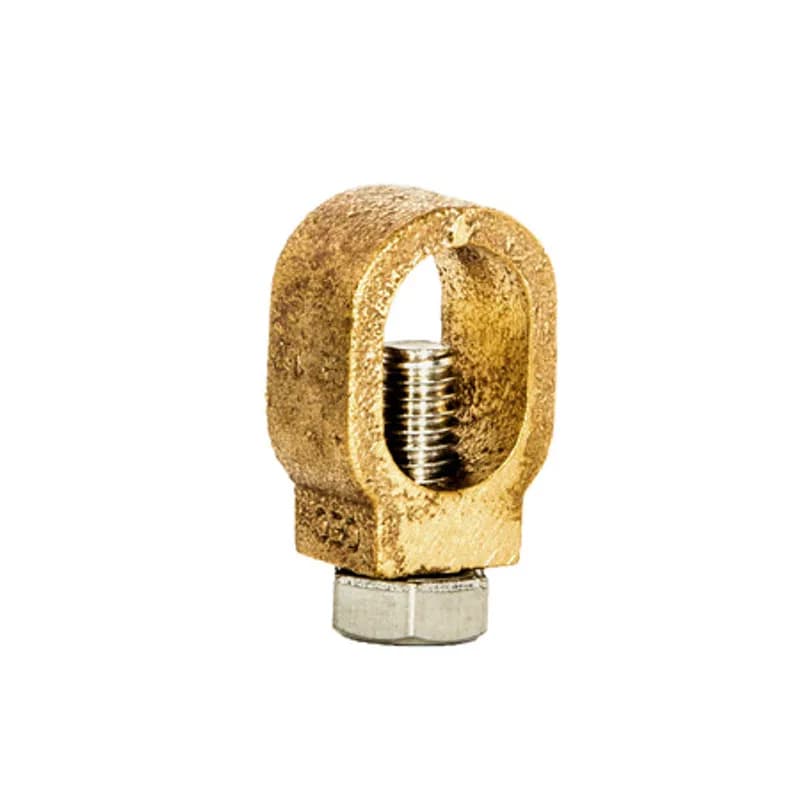 NSI Industries GRC-50 - We built the NSI GRC-50 Standard Duty Silicon Bronze Grounding Rod Clamp for demanding applications including direct burial, where the simple mechanical design and reliable clamping power of the screw outperform other options. The GRC-50 Grounding Rod Clamp fits over 1/2" grounding rod and 3/8" rebar with room to tighten the clamping screw onto a range of 10 AWG solid to 2 AWG stranded conductors. GRC-family clamps with the -SB suffix have a body and screw made from silicon bronze for maximum strength, and the clamp is UL-listed for direct burial in earth or concrete. Stock products you can rely onâ€”stock NSI.