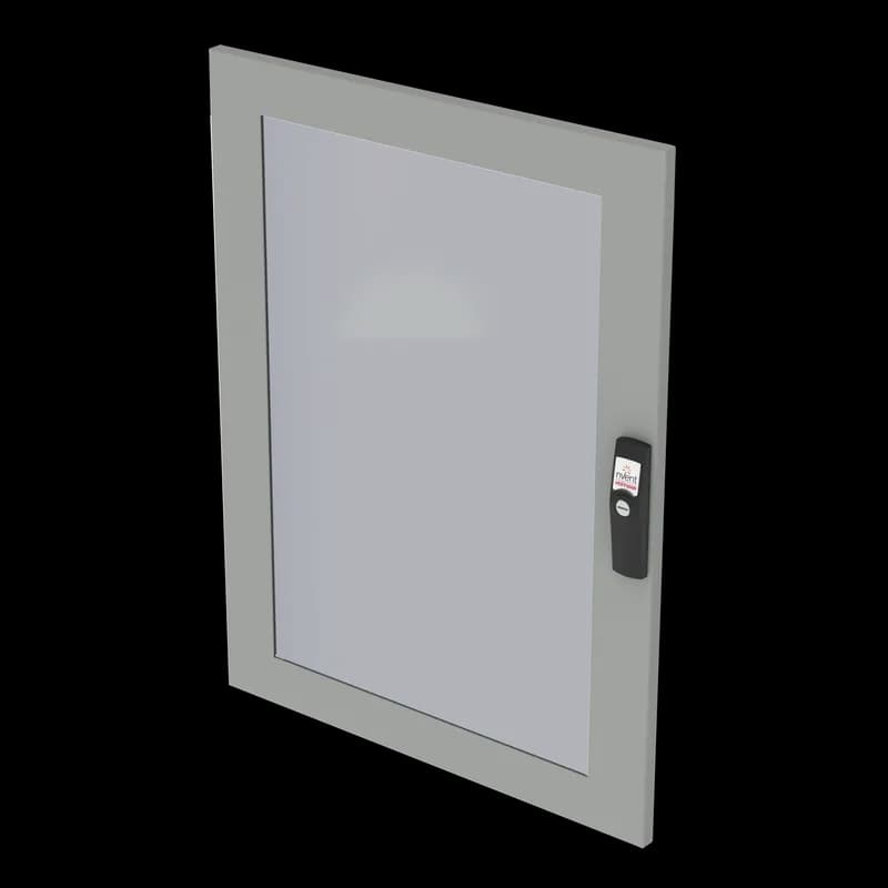 Door with Glass Window for Upper and Lower Front, fits 600mm PC/SY, Aluminum