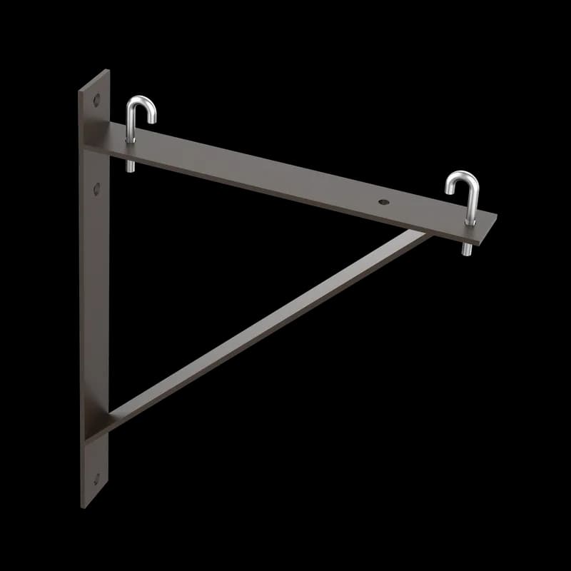 Triangle Support Bracket Kit, fits 6 and 12, Black, Steel