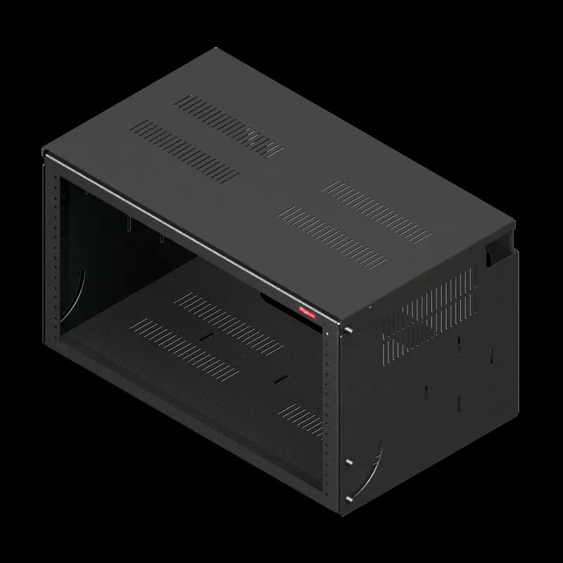 Panel 19-inch Bottom-Hinged 8U, 356x508x305mm, Black, Steel