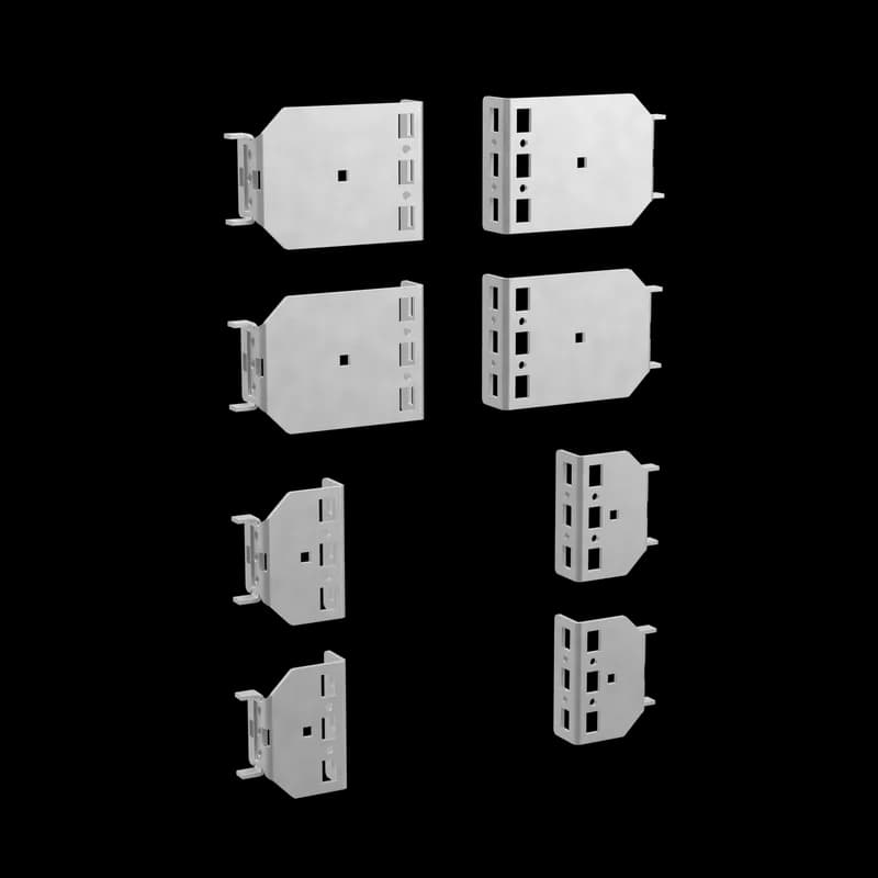 Frame-Reducing Brackets for Frames or Mounting Channel, 100mm, Black, Steel