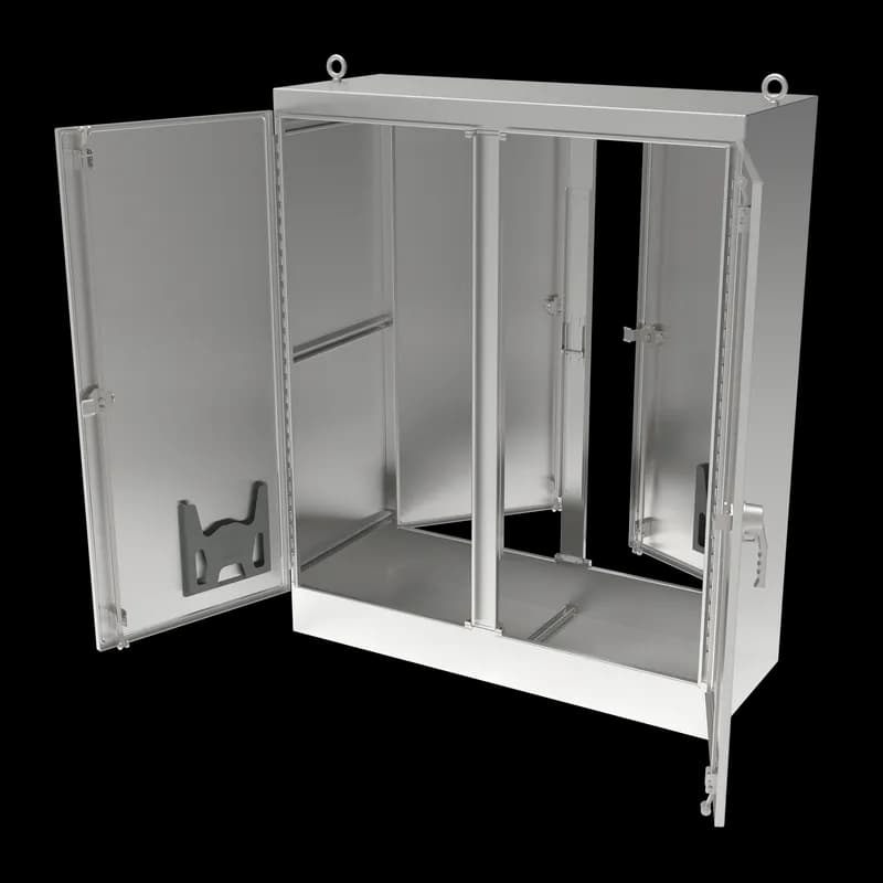 Freestand 2 Door Dual Access 3Pt Type 4X, 72x72x24, Brushed, SS304