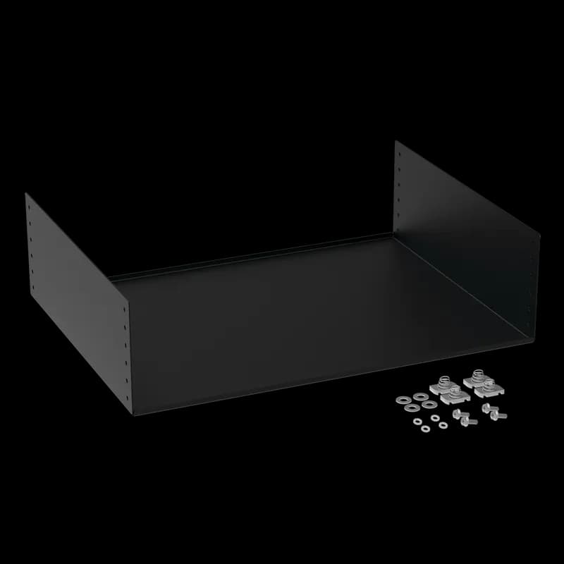 Networking PC Cabinet Shelf, Black, Steel