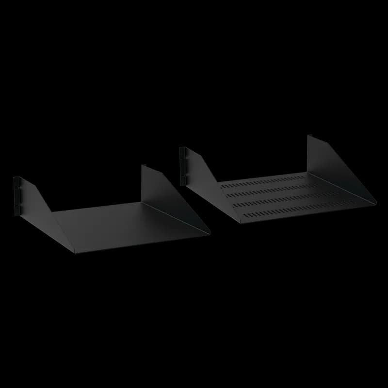 Rack-Mount Steel Shelf Vented, 19.00x22.00, Black, Steel