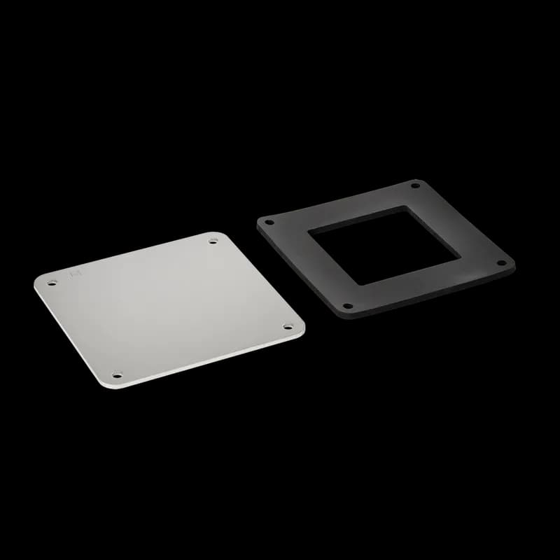 Closure Plate Feed-Through Wireway, 4.00x4.00, Brushed, Stainless Steel 304