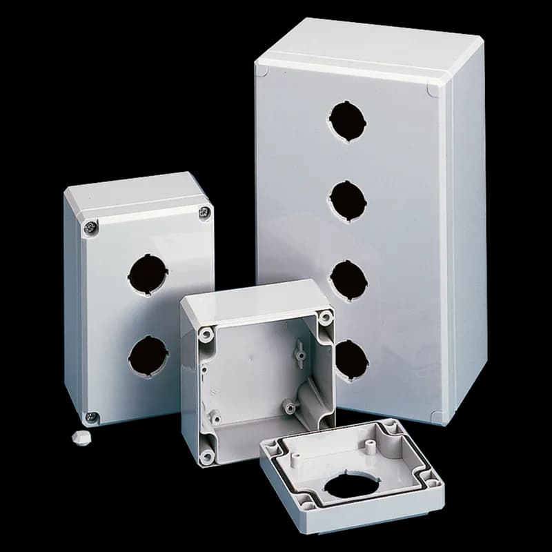 nVent Q1PBPCD - QLine D Pushbutton Enclosure Type 4X, 1PBx30.5mm, Light Gray, Polycarbonate