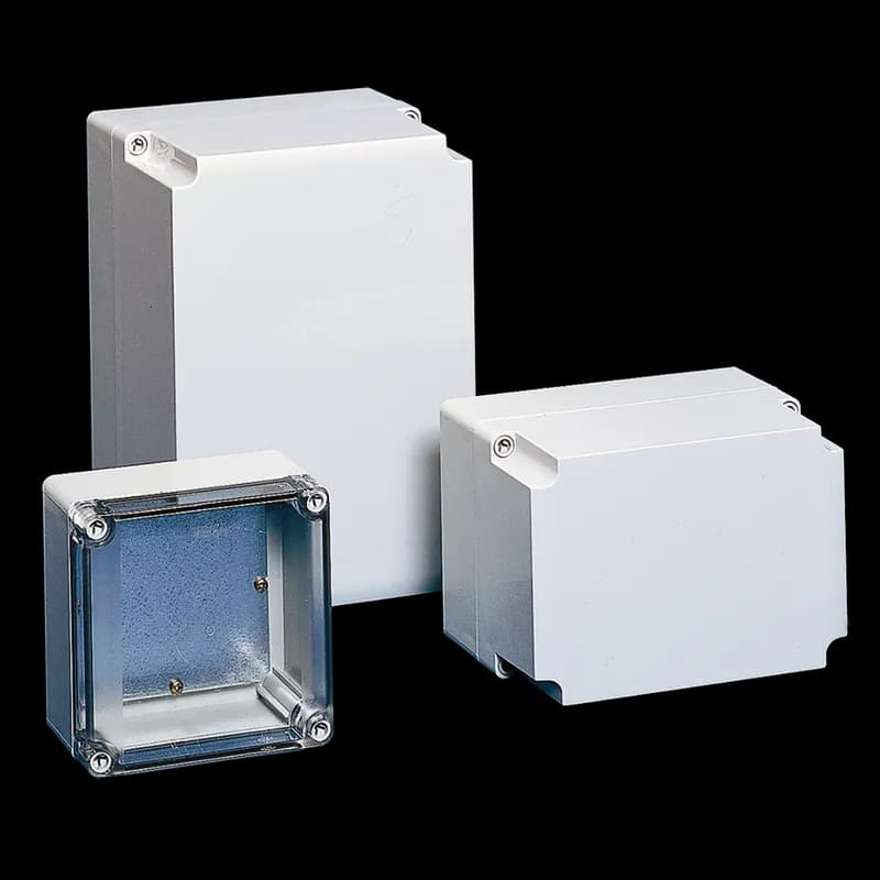 Terminal box, 75x125x75, ABS box, transparent polycarbonate cover