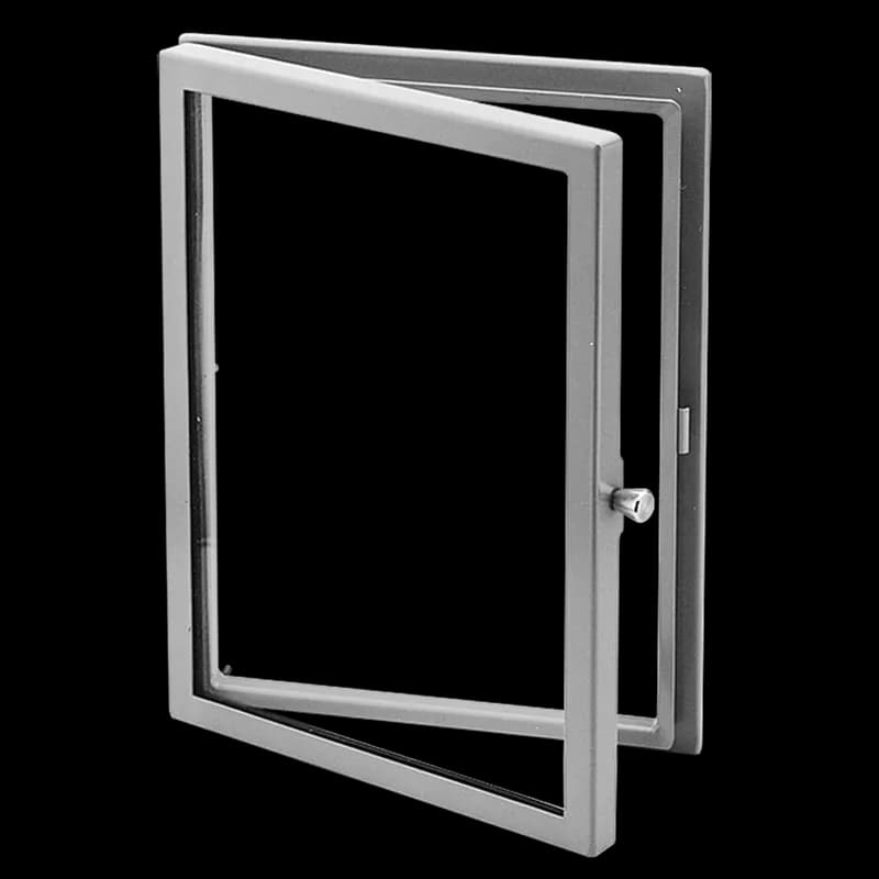 Hinged Window Kit, Type 12, 16.00x12.00x1.49, Gray, Steel