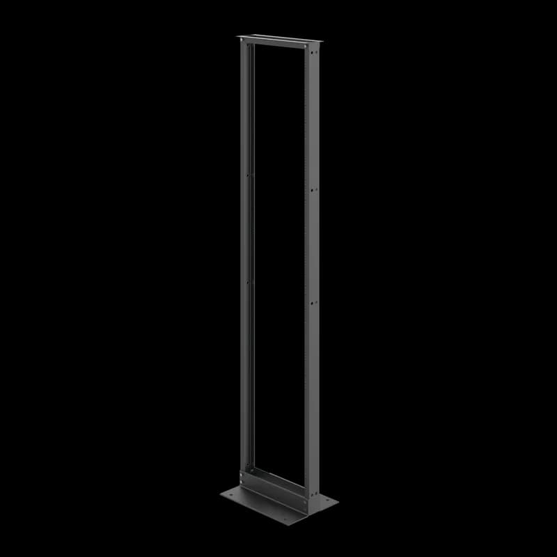Open Frame Rack 2-Post, 96.00x20.25x15.00, Black, Aluminum