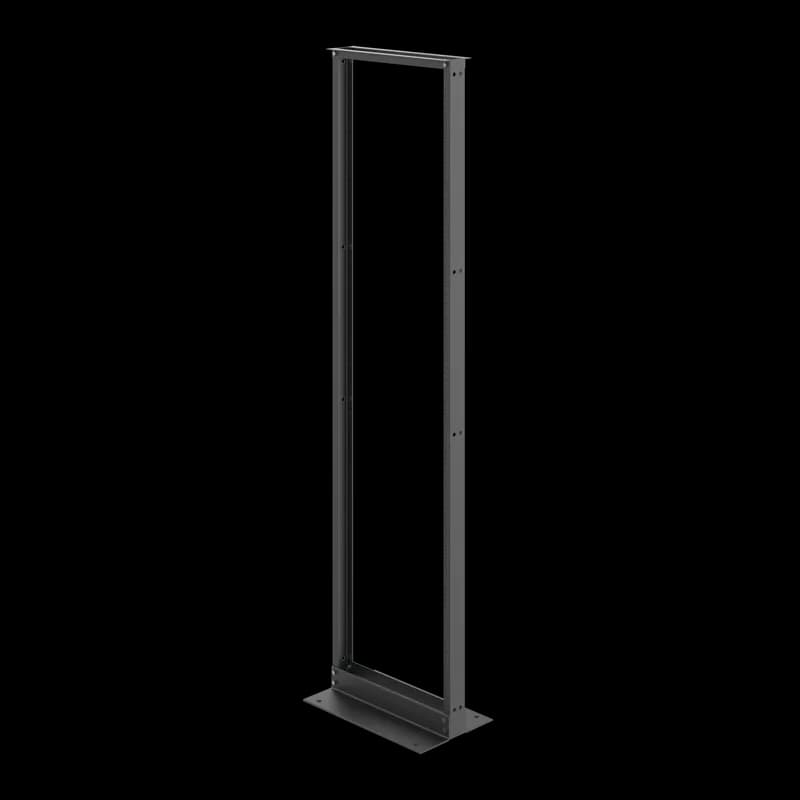 Open Frame Rack 2-Post, 84.00x24.25x15.00, Black, Aluminum