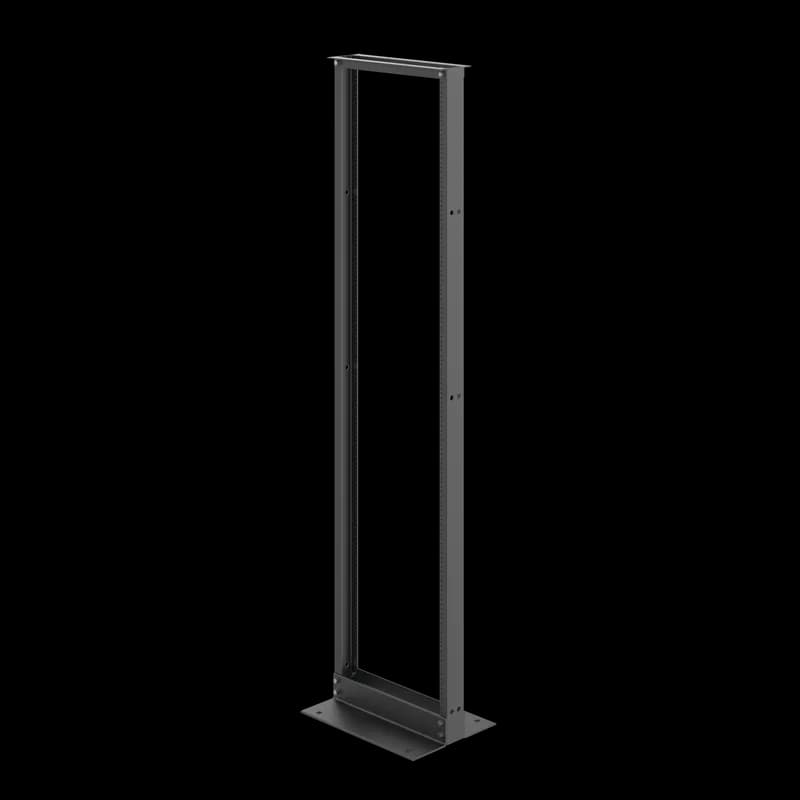 Open Frame Rack 2-Post, 84.00x20.25x15.00, Black, Aluminum