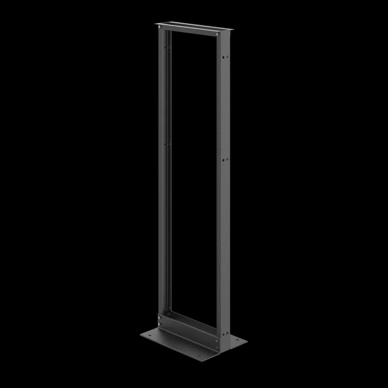 Open Frame Rack 2-Post, 72.00x20.25x15.00, Black, Aluminum