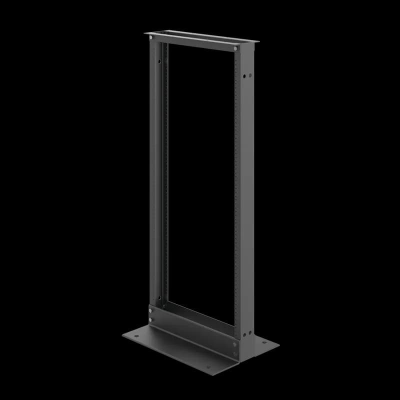 Open Frame Rack 2-Post, 48.00x20.25x15.00, Black, Aluminum