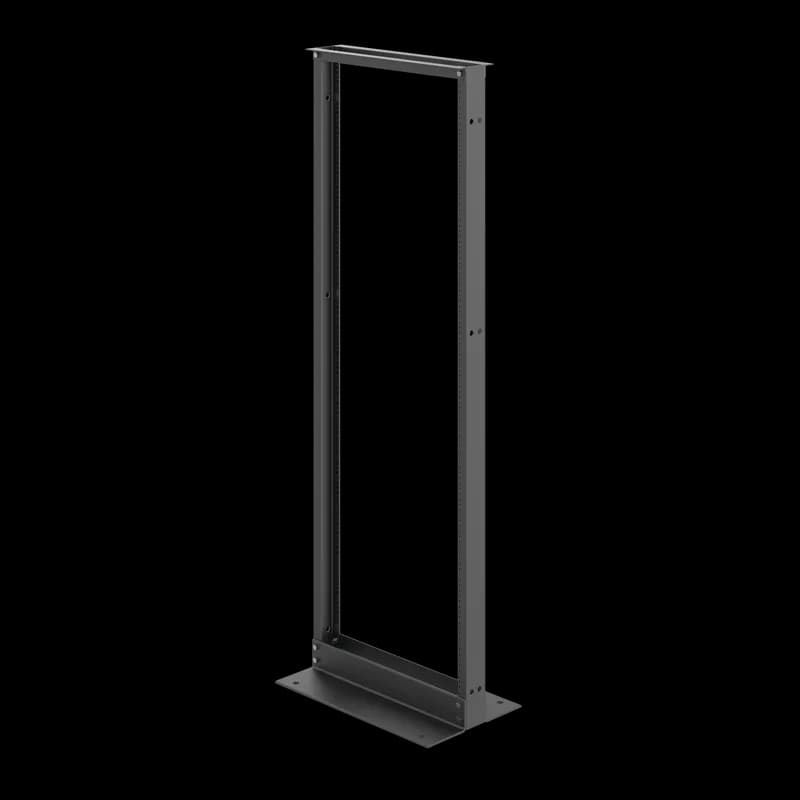 Open Frame Rack 2-Post, 72.00x24.25x15.00, Black, Aluminum