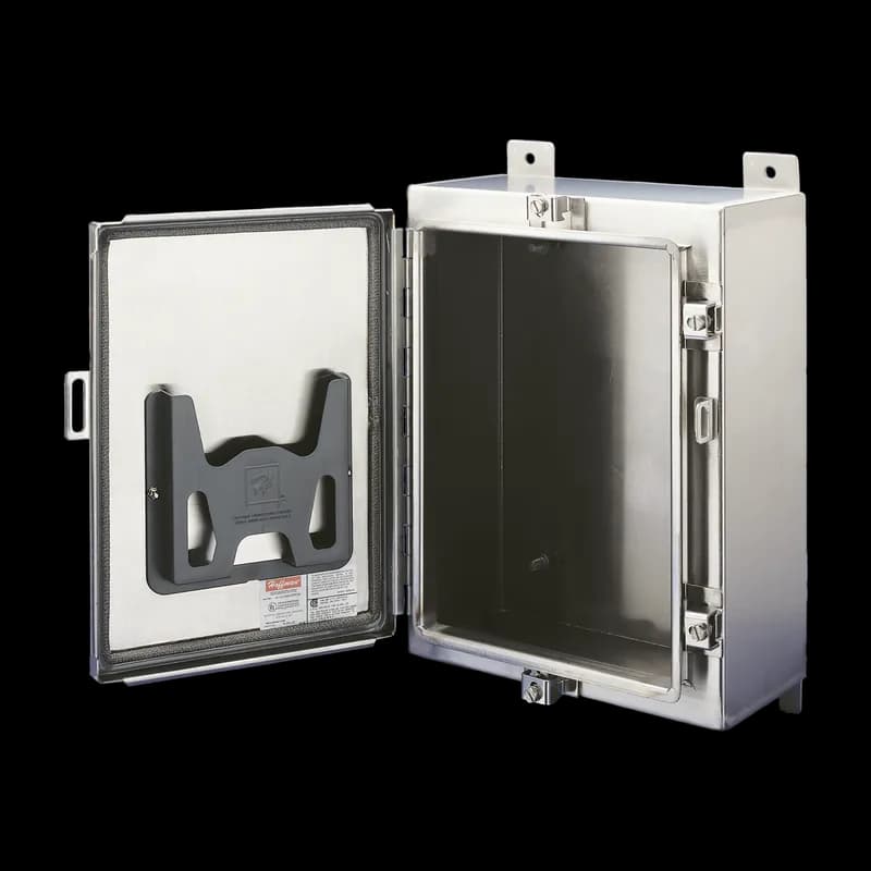 Wallmount Hinged with Clamps EMC Type 4X, 20x16x6, Brushed, SS 304