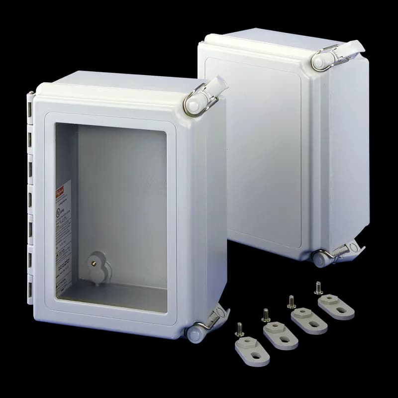 nVent A16148CHSCFG - Continuous Hinge Screw-Cover Enclosure 4X, 16x14x8, Light Gray, Fiberglass
