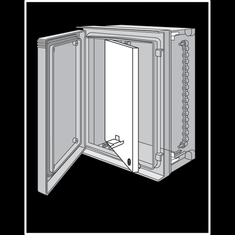 Ultrx Swing-Out Panel, fits 625x612mm, White, Steel