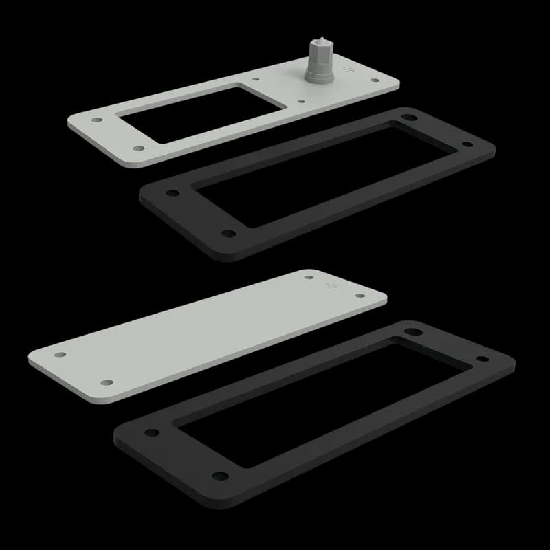 Closure Plate Adapters for Cutouts, 24 Pin to 16 Pin, Light Gray, Steel