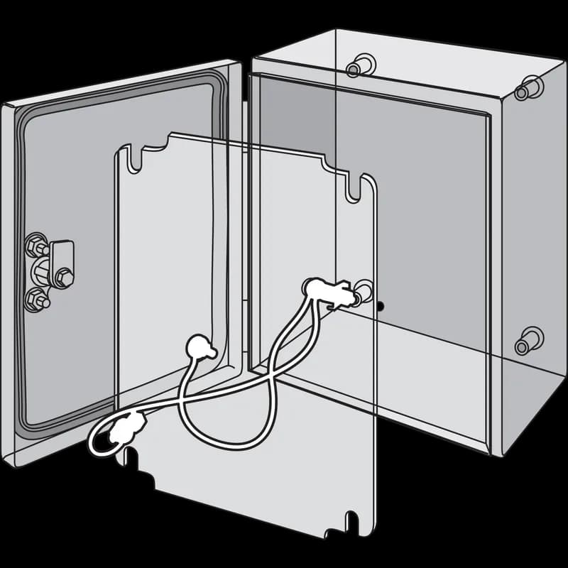 nVent LLGK - InLine Grounding Kit includes 2 Insulated Wires, Green/Yellow, Copper