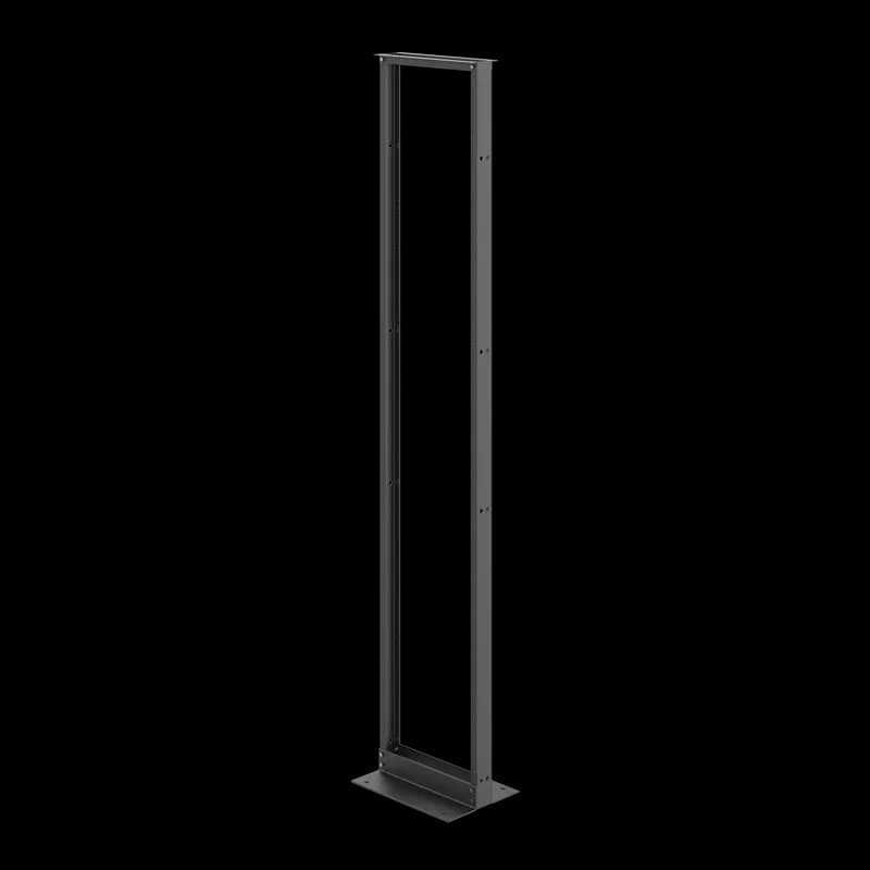 Open Frame Rack 2-Post, 108.00x20.25x15.00, Black, Aluminum