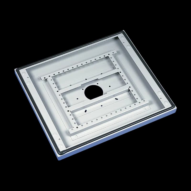 Base with Cutout for ProLine Sloped Front HMI, fits 600x600mm, Lt Gray, Steel