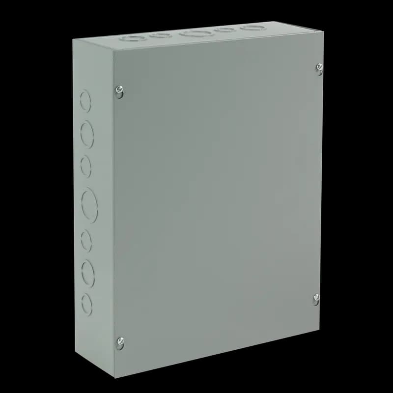 Screw-Cover Enclosure Type 1 with Knockouts, 8x6x4, Gray, Steel