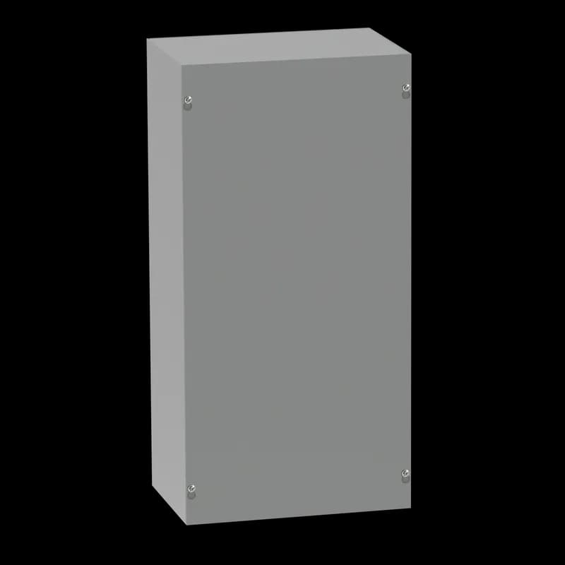 Screw-Cover Enclosure Type 1 no Knockouts, 8x6x4, Gray, Steel