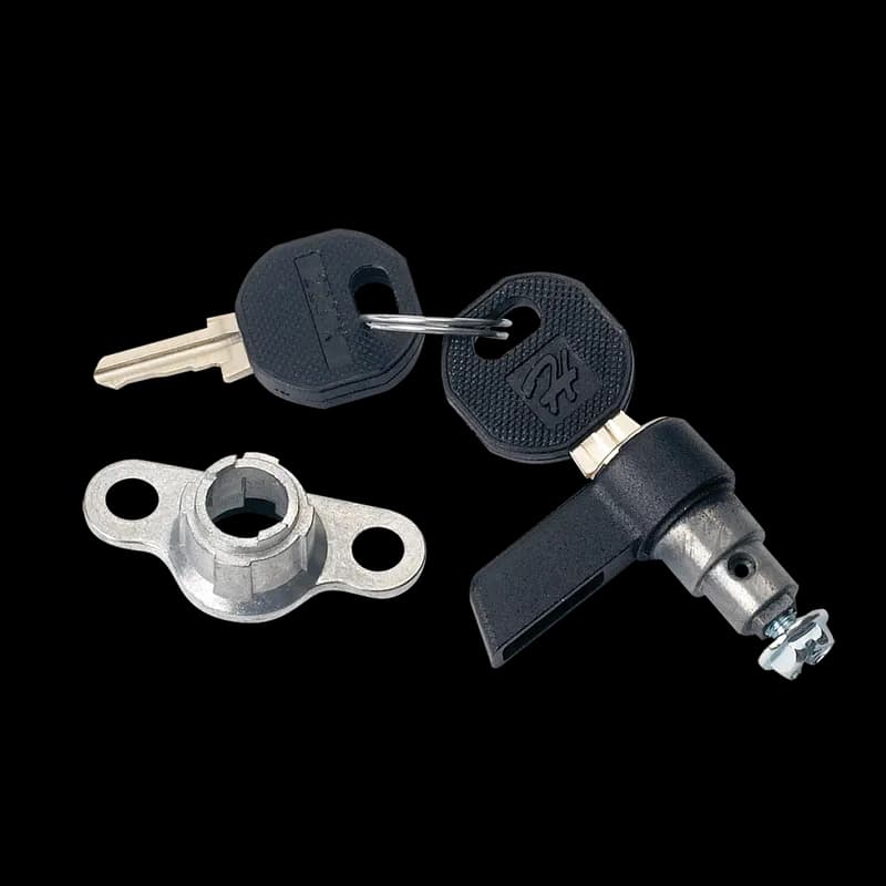 Wing Knob Latch with 2 keys, 1.54x.65x.46, Black Zinc Plated, Mild Steel