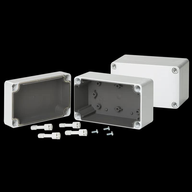 QLine E EMC Enclosure Type 4X, 175x175x74mm, Light Gray, Polycarbonate