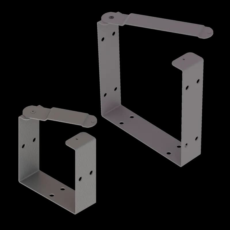 Universal U-Connector for LayIn Wireway, fits 8.00x8.00, Gray, Mild Steel