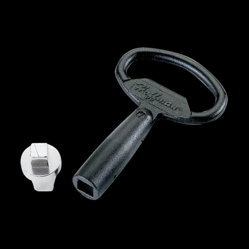Lock Insert, 7mm Square with Key, Black Textured, Steel