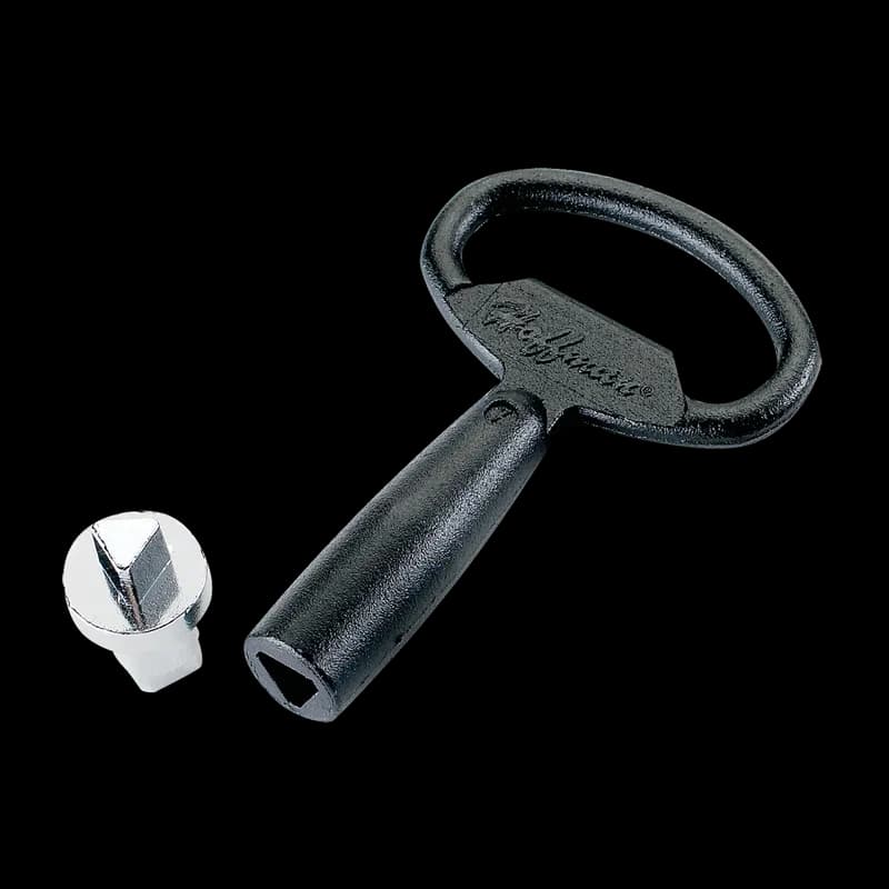Lock Insert, 7mm Triangle with Key, Black Textured, Steel