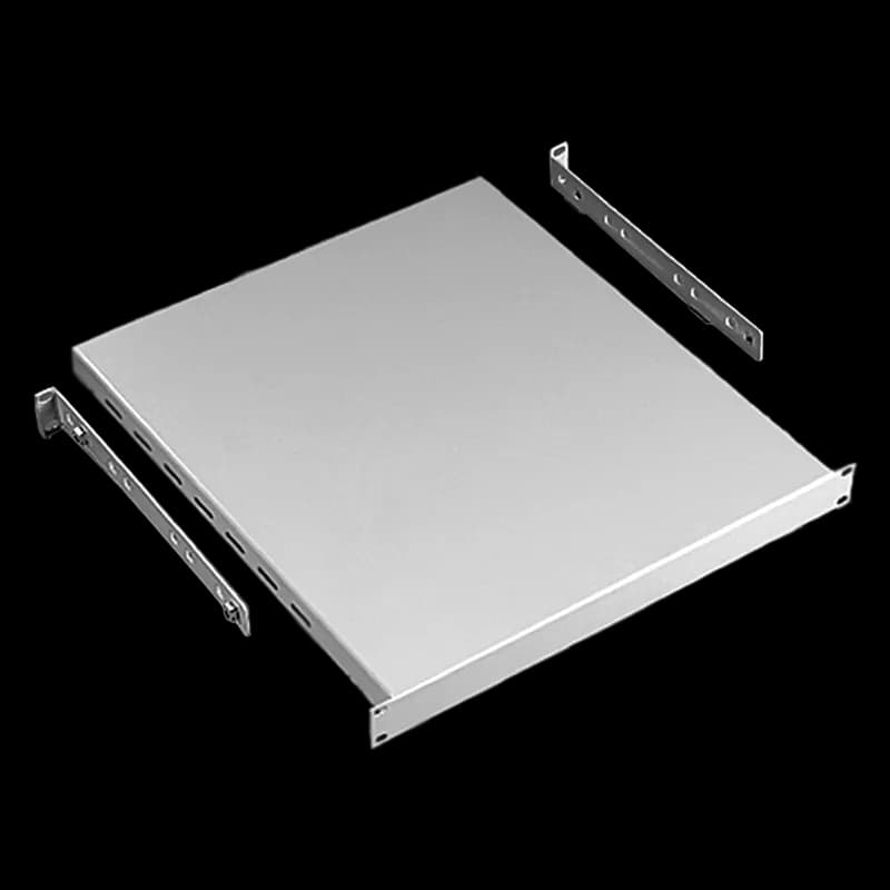 Rack-Mount Shelf Solid 1000mm Max Depth, fits 19in Rack, Black, Steel