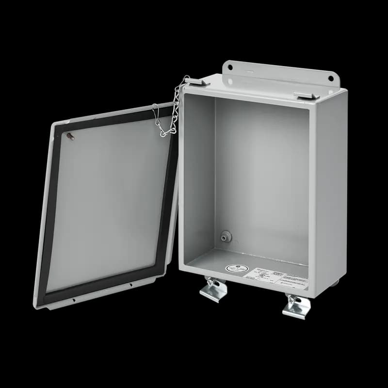 Lift-Off Clamp Cover Enclosure Type 12, 12.00x10.00x5.00, Gray, Mild Steel
