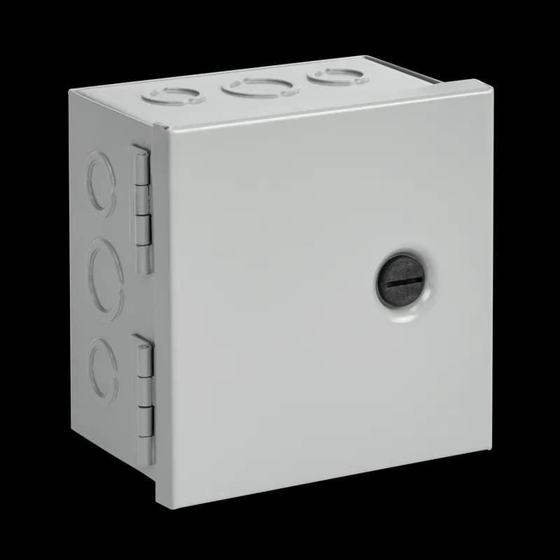 Hinged-Cover with Knockouts Type 1, 8.00x6.00x4.00, Gray, Steel