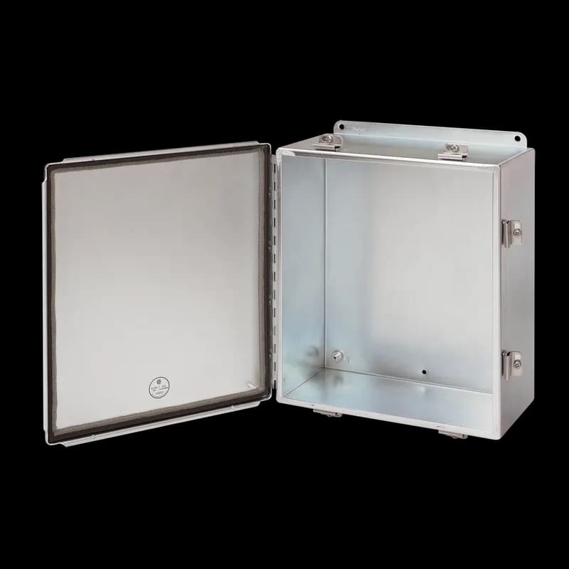 Continuous Hinge Enclosure with Clamps EMC Type 12, 6x6x4, Galvanized, Mild Steel