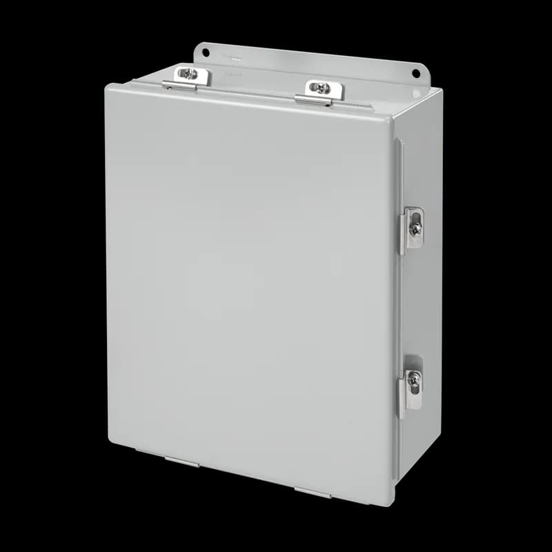Continuous Hinge Enclosure with Clamps Type 4, 12x12x6, Gray, Mild Steel