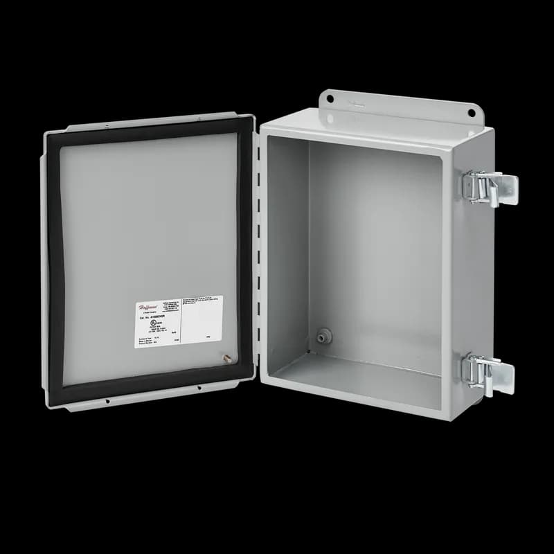 Continuous Hinge Enclosure Quick-Release Latch Type 12, 12x10x5, Gray, Mild Steel