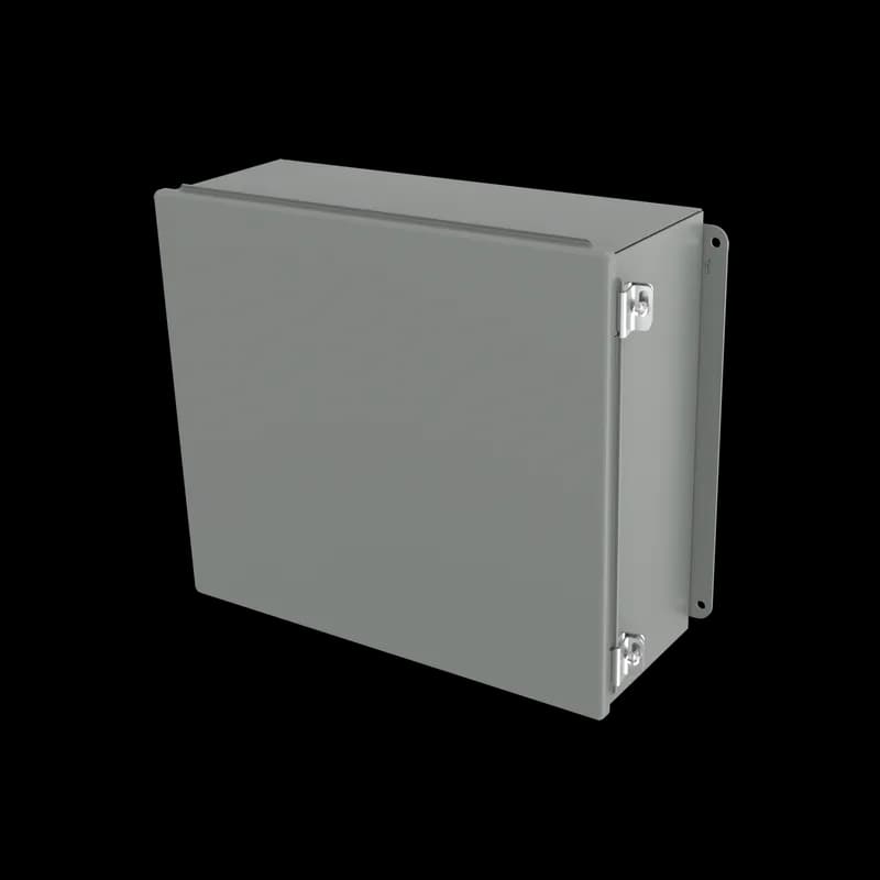 Continuous Hinge Enclosure Clamps Short Side Type 12, 12x10x5, Gray, Mild Steel