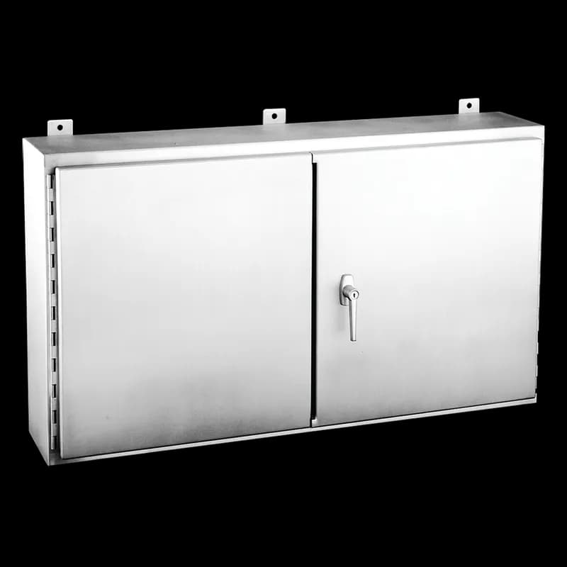 Wallmount 2-Door 3-Point Latch Type 12, 48x48x12, Brushed, SS 304