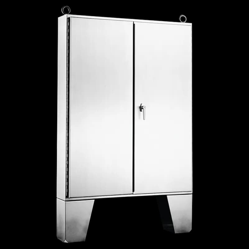 nVent A604810SSLP - Two-Door Floorstand 3-Pt Latch Type 12, 60x48x10, Brushed, SS304