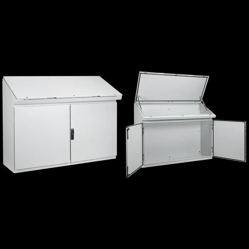 ProLine Gold Series 2-Bay Desk Console Type 12, 1175x1250x469, Lt Gray, Steel