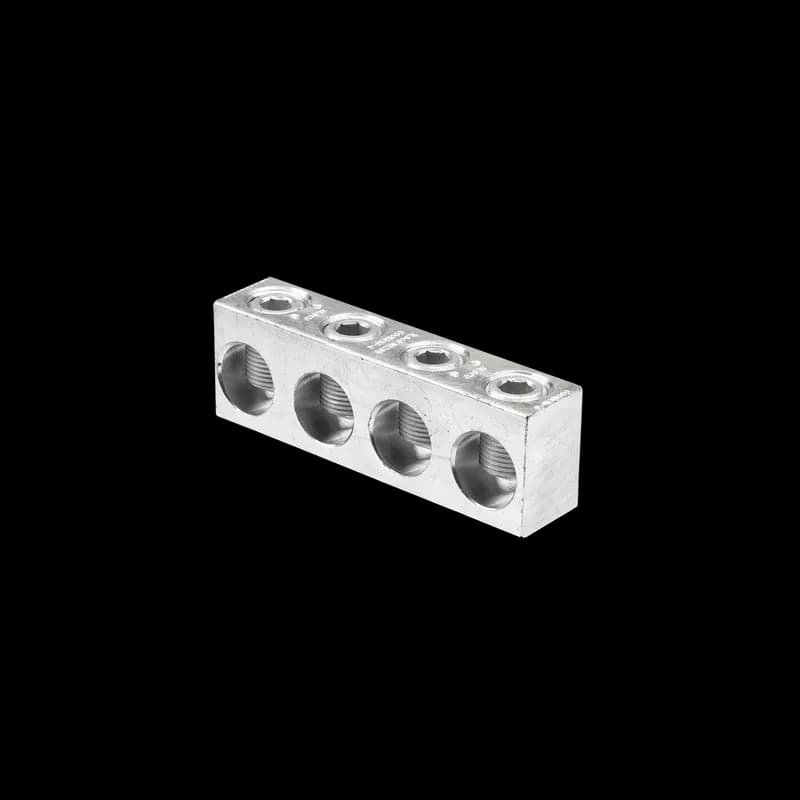 Ground Splitter (Ground Bar) 4 Lugs, 0.7x2.38x0.56, Tinned, Aluminum