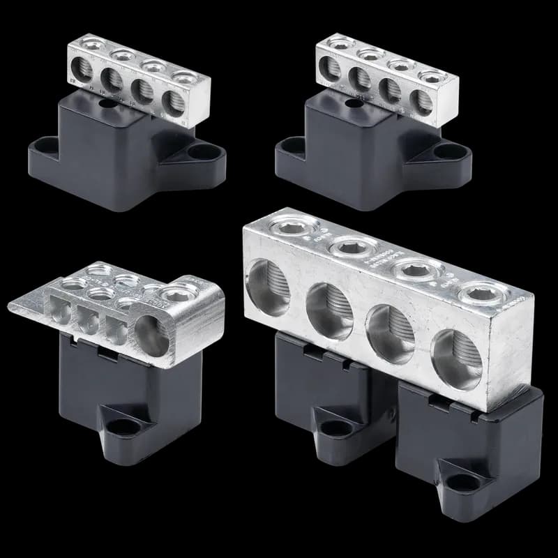 Splitter Box Block Assembly, 400 amps, Brushed, Aluminum