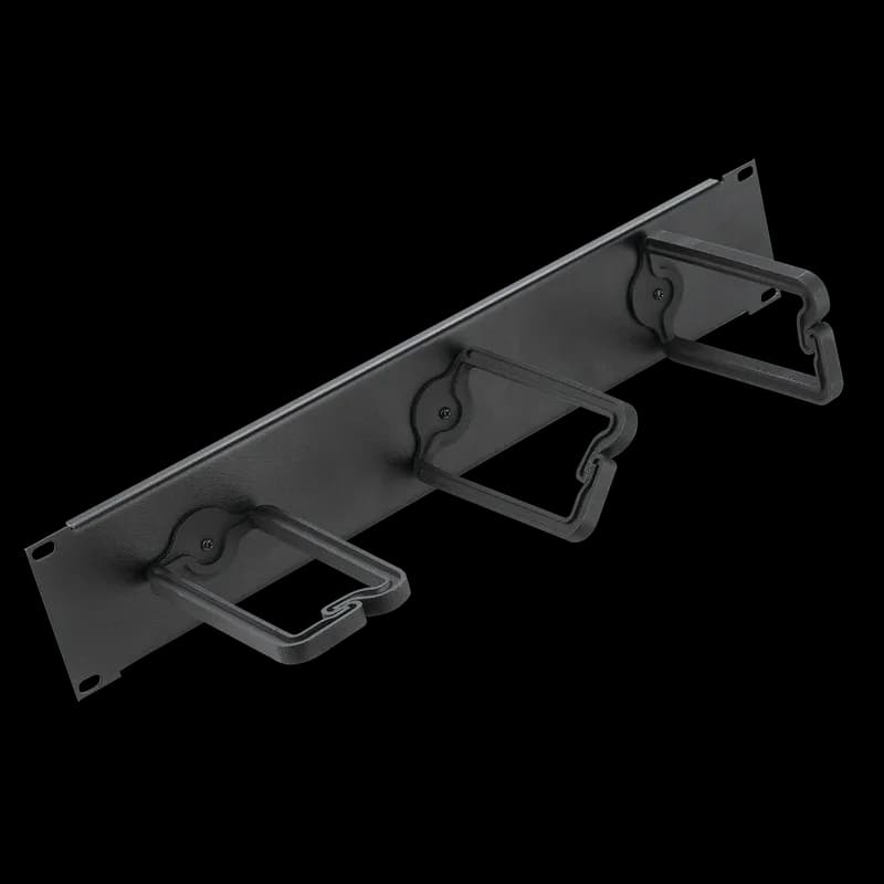 D-Ring Assembly, fits 19-inch rack 1U, Black, Steel